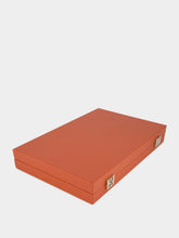 Hector Saxe Paris Brick Orange Large Grained Leather Backgammon