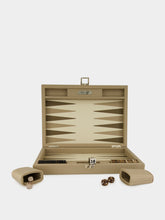 Hector Saxe Paris Greige Medium Grained Leather Backgammon Set
