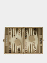 Hector Saxe Paris Greige Medium Grained Leather Backgammon Set
