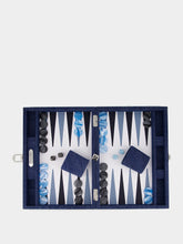 Hector Saxe Paris Blue Denim Medium Daniel Backgammon Set