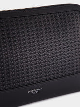 Dolce & Gabbana Black Woven Calfskin Clutch Bag
