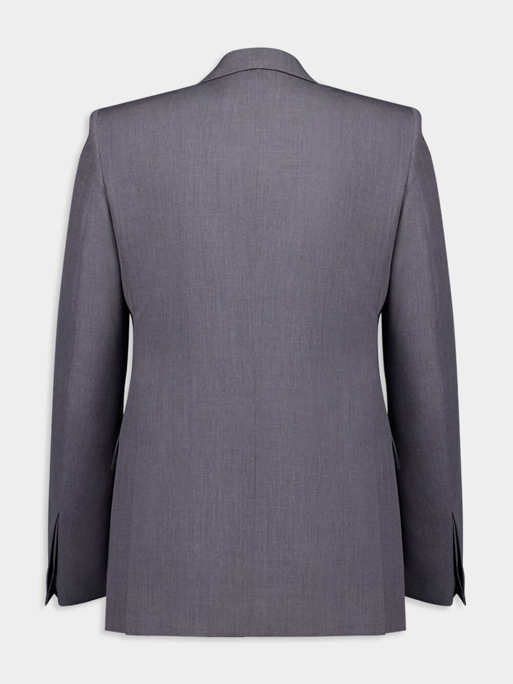 Grey Slim Fit Wool Jacket with 2G Clip