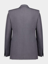 Givenchy Grey Slim Fit Wool Jacket with 2G Clip