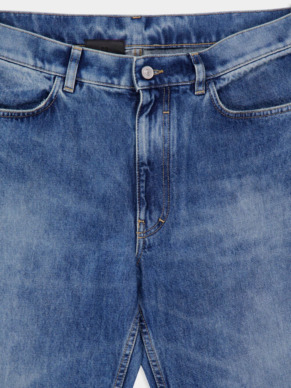 Ocean Blue Slim Fit Jeans in Washed Denim