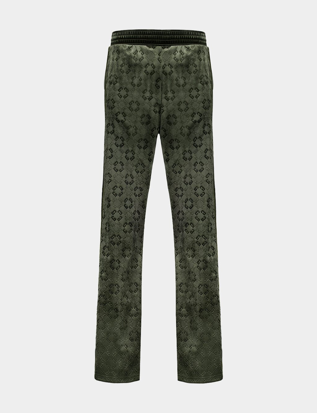 Green Monogram Velvet Jogger Pants