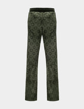 Givenchy Green Monogram Velvet Jogger Pants