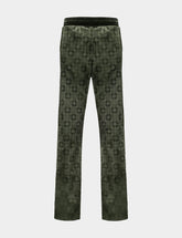 Givenchy Green Monogram Velvet Jogger Pants