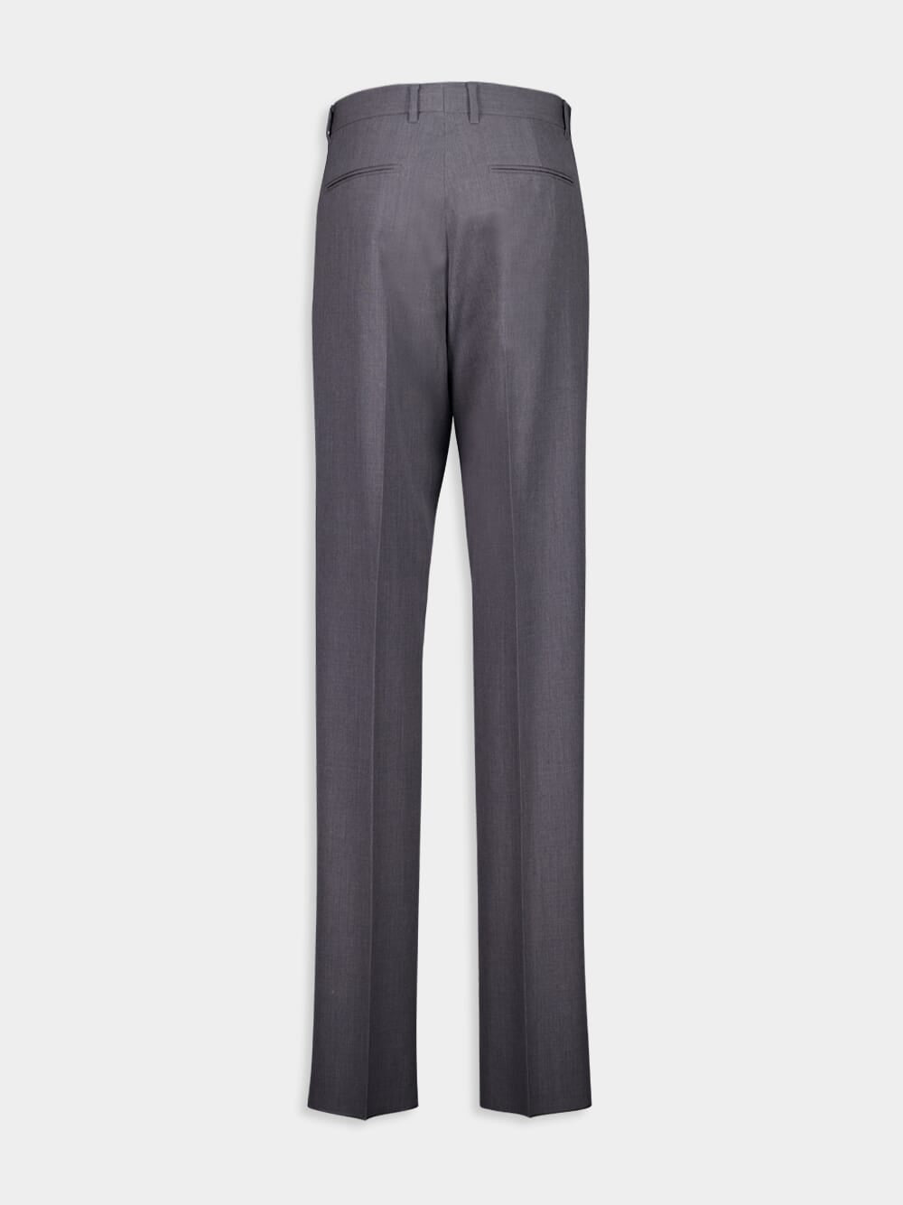 Medium Grey Slim-Fit Wool Tailored Pants