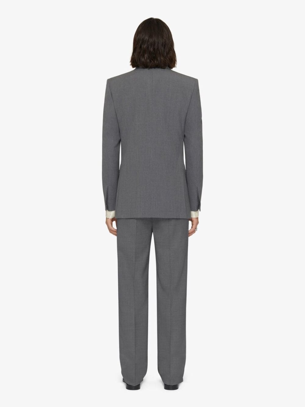 Medium Grey Slim-Fit Wool Tailored Pants