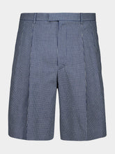 Givenchy Blue Checked Double Pleat Bermuda Shorts