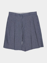 Givenchy Blue Checked Double Pleat Bermuda Shorts