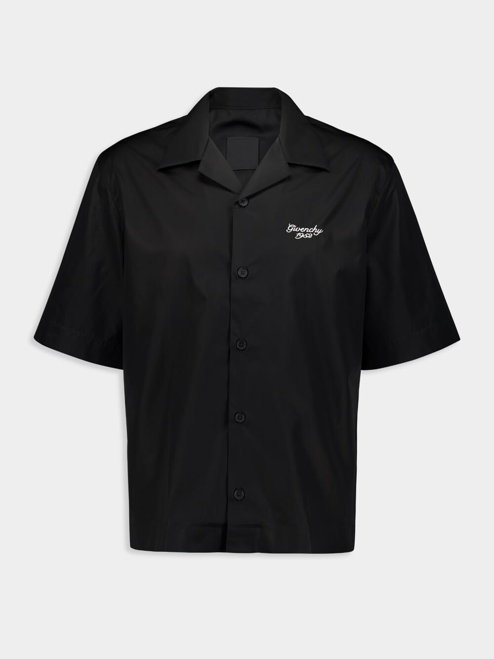 Black Boxy Fit Shirt in Poplin