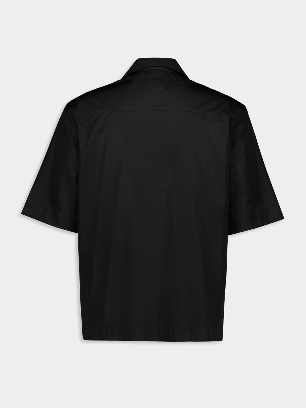 Black Boxy Fit Shirt in Poplin