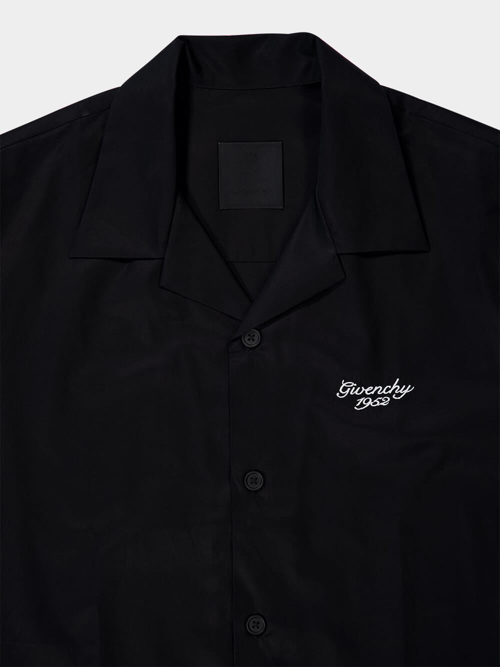 Black Boxy Fit Shirt in Poplin