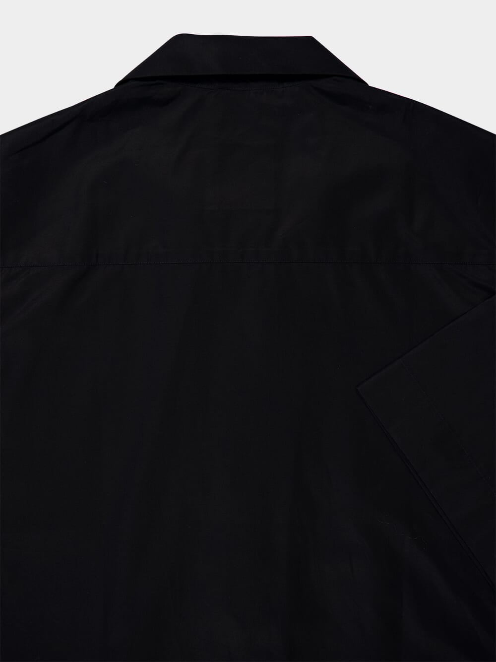 Black Boxy Fit Shirt in Poplin