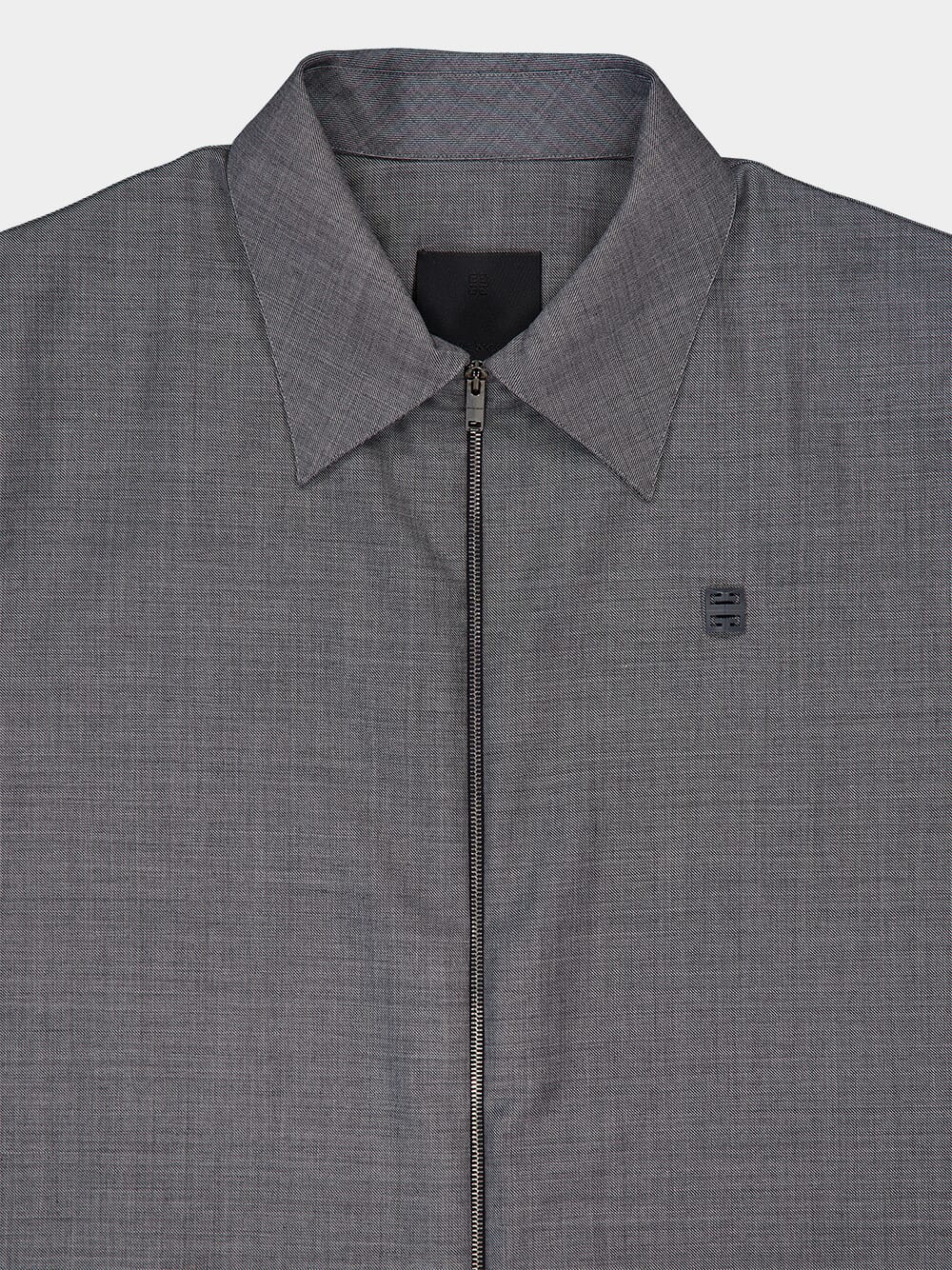 Grey Wool Zipped Shirt