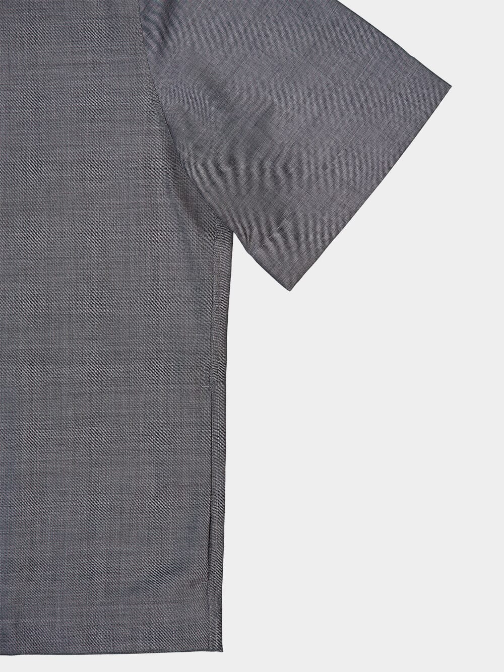 Grey Wool Zipped Shirt