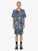 Givenchy Navy Silk Shirt with Hubert Objects Print