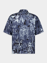 Givenchy Navy Silk Shirt with Hubert Objects Print