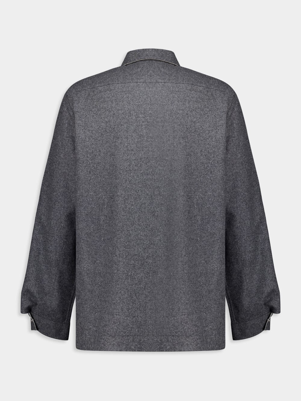 Grey Wool Zipped Shirt