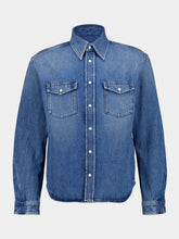 Givenchy Medium Blue Shadow Denim Couture Seam Shirt
