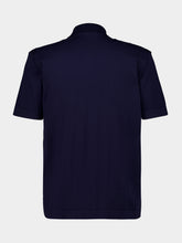 Givenchy Navy Pinstripe Knit Mix Short-Sleeve Shirt