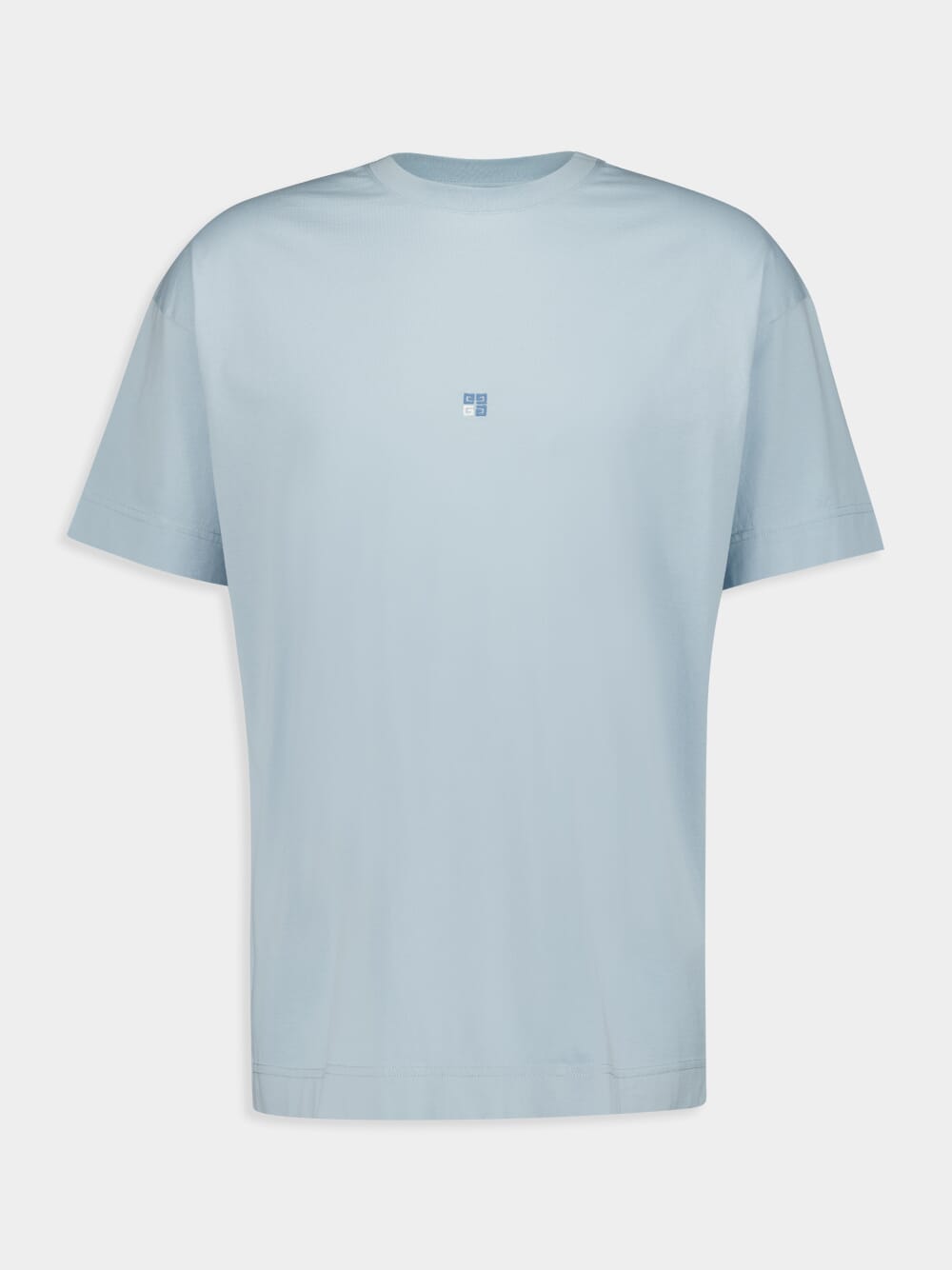 Light Blue Embroidered Cotton T-Shirt