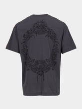 Givenchy Charcoal Cotton T-Shirt with Baroque Print