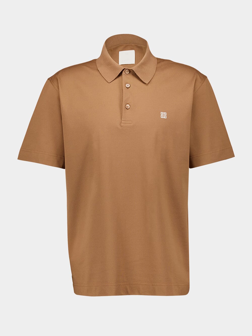 Beige Cotton Polo with 4G Detail