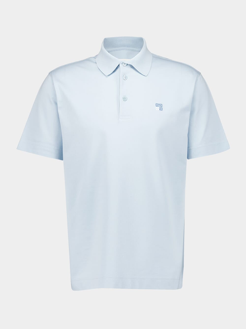 Sky Blue Cotton Polo with 4G Detail