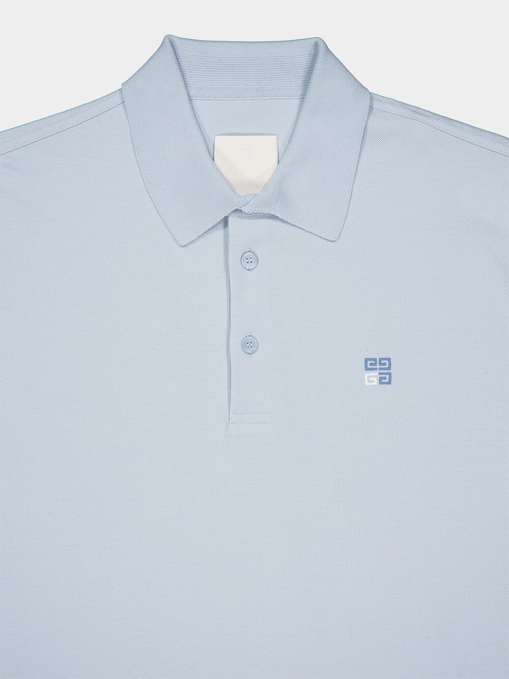 Sky Blue Cotton Polo with 4G Detail