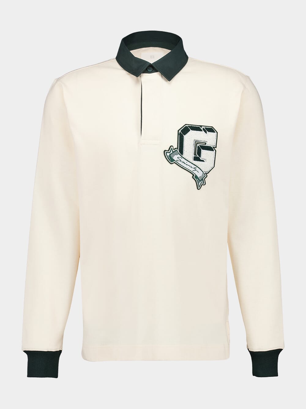 Cream Long-Sleeve Rugby Polo