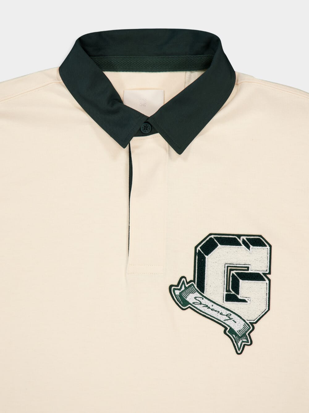 Cream Long-Sleeve Rugby Polo