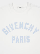 Givenchy White and Blue Logo Embroidered T-Shirt