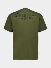 Givenchy Khaki Cotton T-Shirt with Logo Stamp