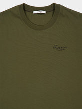 Givenchy Khaki Cotton T-Shirt with Logo Stamp