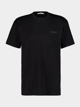 Givenchy Black Cotton T-Shirt with Grosgrain Logo