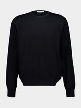Givenchy Black Wool Sweater with Grosgrain Detail