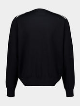 Givenchy Black Wool Sweater with Grosgrain Detail