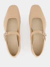 Le Monde Beryl Fawn Leather Mary Jane Flats