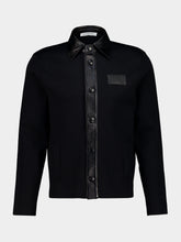 Givenchy Black Leather-Trim Knit Cardigan