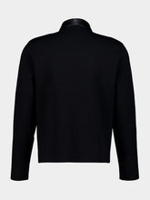 Givenchy Black Leather-Trim Knit Cardigan
