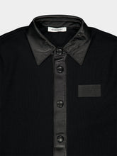 Givenchy Black Leather-Trim Knit Cardigan