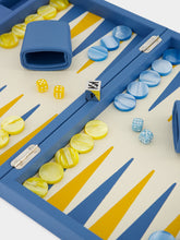 Hector Saxe Paris Blue Lisboa Destination Leather Grained Backgammon