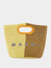 Marni Yellow and Brown Paper Raffia Seaside Bag