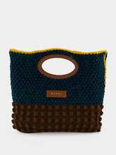 Marni Brown Knotty Wool Crochet Clutch Bag