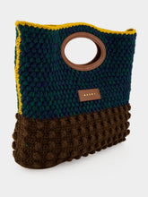 Marni Brown Knotty Wool Crochet Clutch Bag