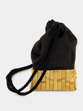 Glorinha Paranaguá Black Tokio Satin and Bamboo Bucket Bag