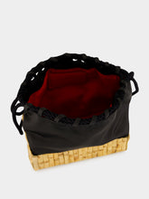 Glorinha Paranaguá Black Tokio Satin and Bamboo Bucket Bag