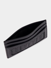 Dolce & Gabbana Black Woven Calfskin Leather Card Holder
